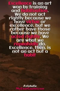 aristotle excellence is a habit