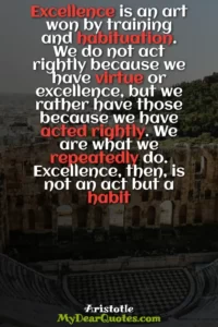 we are what we repeatedly do excellence then