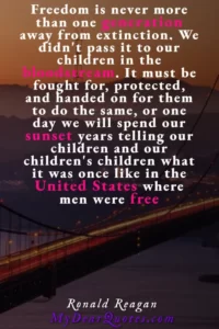 freedom is only one generation away