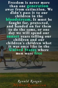 freedom is never more than one generation