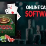 Online casino software with roulette table on a tablet, playing cards, and poker chips, demonstrating digital gambling platforms.