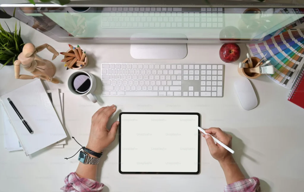 Laptop with tablet or digital workspace