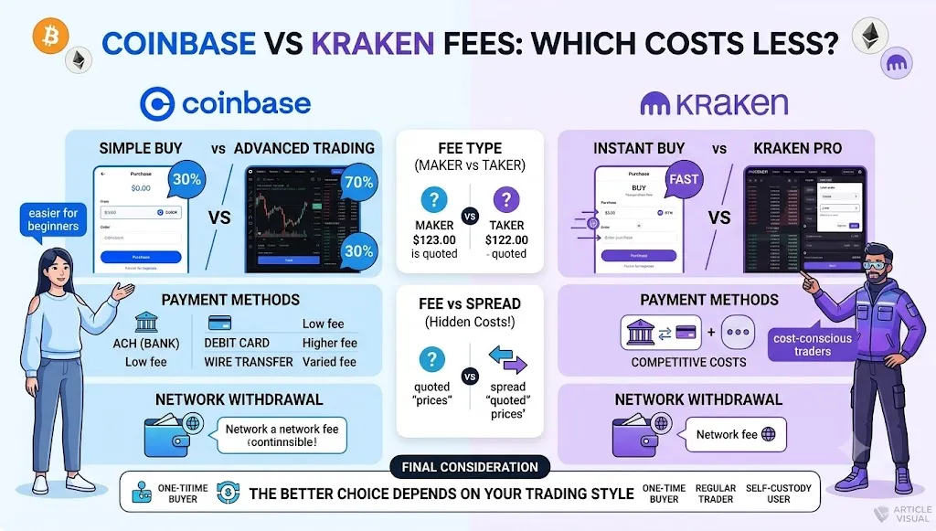 Coinbase vs Kraken fees